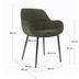 Nosh Konna Stuhl aus dunkelgrnem, breitem Cord mit schwarz lackierten Stahlbeinen