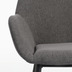 Nosh Konna Stuhl in Dunkelgrau mit schwarz lackierten Stahlbeinen