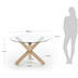 Nosh Lotus runder Tisch aus Glas und Beine aus massivem Eichenholz  120 cm