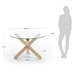 Nosh Lotus runder Tisch aus Glas und Beine aus massivem Eichenholz  120 cm