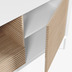 Nosh Marielle Sideboard 3 Tren 1 Schublade Eschenfurnier lackiert Metall in Wei 207 x 69 cm