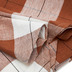 Nosh Matie runde Tischdecke aus Leinen und Baumwolle mit braunen Karos  150 cm