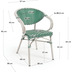 Nosh Outdoor Bistrot-Stuhl mit Armlehnen Marilyn aus Aluminium Kunstrattan grn und wei