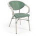Nosh Outdoor Bistrot-Stuhl mit Armlehnen Marilyn aus Aluminium Kunstrattan grn und wei