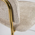 Nosh Runnie Stuhl aus beiger Chenille mit goldfarbenen Stahlbeinen