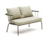 Nosh Salguer 2-Sitzer-Sofa aus grnem Seil und Stahl in Braun 134 cm