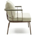 Nosh Salguer 2-Sitzer-Sofa aus grnem Seil und Stahl in Braun 134 cm