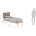 Nosh Shayndel Bett aus massivem Kautschukholz fr Matratze von 90 x 190 cm