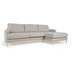 Nosh Sofa Mihaela fr 3 Sitzer mit Chaise Longue rechts mit Boucl-Bezug in Grau 264 cm