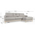 Nosh Sofa Mihaela fr 3 Sitzer mit Chaise Longue rechts mit Boucl-Bezug in Grau 264 cm