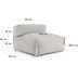 Nosh Square Puff Modularsofa Rckenlehne 100% Outdoor hellgrau und Aluminium wei 101 x 101 cm