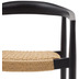 Nosh Stapelbarer Outdoor-Stuhl Ydalia massives Teakholz schwarz Seil aus synthetischem Rattan