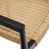 Nosh Stapelbarer Outdoor-Stuhl Ydalia massives Teakholz schwarz Seil aus synthetischem Rattan