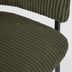 Nosh Stuhl Runnie aus dunkelgrnem dickem Cord mit schwarz lackierten Stahlbeinen