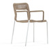 Nosh Stuhl stapelbarer Cailin aus beigefarbenem Seil und Beinen aus verzinktem Stahl wei lacki