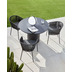Nosh Taimi runder Gartentisch aus Zement mit schwarzem Finish  110 cm