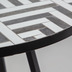 Nosh Tella runder Tisch aus weier und schwarzer Keramik und schwarzen Stahlbeinen  90 cm