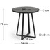 Nosh Tella runder Tisch Terrazzo schwarz und Stahlbeine Ø 70 cm