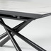 Nosh Theone ausziehbarer Tisch Feinsteinzeugplatte wei schwarze Stahlbeine 160 (210) x 90 cm