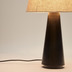 Nosh Torrent Tischlampe aus Metall in Schwarz und Lampenschirm aus Leinen