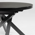 Nosh Vashti ausziehbarer runder Tisch  120(160) cm Feinsteinzeugplatte und schwarze Stahlbeine