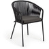 Nosh Yanet Stuhl aus Seil in Schwarz mit Beinen aus verzinktem Stahl 2er-Set