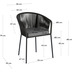 Nosh Yanet Stuhl aus Seil in Schwarz mit Beinen aus verzinktem Stahl