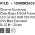 Nova Luce Pendelleuchte FILO G9 Transparent & Gold