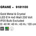 Nova Luce Pendelleuchte GRANE E14 Gold