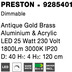 Nova Luce Pendelleuchte PRESTON LED Antikes Gold