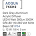 Nova Luce Wandleuchte ACQUA LED fest verbaut Dunkel Grau
