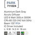Nova Luce Wandleuchte PARK LED fest verbaut Dunkel Grau