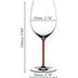 Riedel Fatto A Mano Cabernet/Merlot Glas mit rotem Stiel