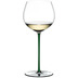 Riedel Fatto A Mano Oaked Chardonnay Glas mit grnem Stiel