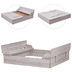 Roba Sandkasten mit Deckel aufklappbar zu 2 Bnken, Massivholz, wetterfest, grau, 21,5x127x123,5cm