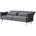 SalesFever 3-Sitzer Sofa Samt Grau Samt (100% Polyester), Metall Grau