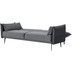 SalesFever 3-Sitzer Sofa Samt Grau Samt (100% Polyester), Metall Grau