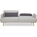 SalesFever 3-Sitzer Sofa Webstoff Grau Webstoff (100% Polyester), Pinienholz Hellgrau, Dunkelgrau, Natur