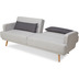 SalesFever 3-Sitzer Sofa Webstoff Grau Webstoff (100% Polyester), Pinienholz Hellgrau, Dunkelgrau, Natur