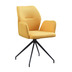 SalesFever Armlehnstuhl mit 180 Drehfunktion Gelb Strukturierter Webstoff, Metall Gelb, Schwarz