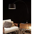 SalesFever Bogenlampe 205 cm schwarz, echter Marmorfu, 40 cm Lampenschirm