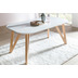 SalesFever Esstisch 140x90x76 cm wei Eiche, oval geformte Tischplatte, matt lackiert, Skandinavian Design