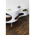 SalesFever Sideboard 200x50x75 cm weiß/Walnuss Hochglanz, mit geschwungener Form, mit Edelstahl Füßen, Made in Germany