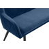 SalesFever Sitzbank 160 cm Samt Blau Samt (100% Polyester), Metall Blau, Schwarz
