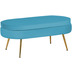 SalesFever Sitzpouf oval aus Samt Blau Blau, Gold 395431