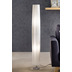 SalesFever Stehlampe 120 cm rund wei chrom, Latex Plisse Lampenschirm, verchromtes Metall