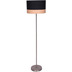 SalesFever Stehlampe rund schwarz  38 cm Metall, Stoff Schwarz, Chrom, holzfarben 394014