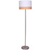 SalesFever Stehlampe rund wei  38 cm Metall, Stoff Wei, Chrom, holzfarben 394007