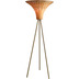 SalesFever Stehleuchte mit Geflechtschirm Messing/Natur 150 cm Metallgestell, Schirm aus Rattan Messing, Natur