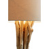 SalesFever Stehleuchte Treibholz Wei 145 cm Gestell verwittertes Holz (Treibholz), Schirm grobes Leinen Wei